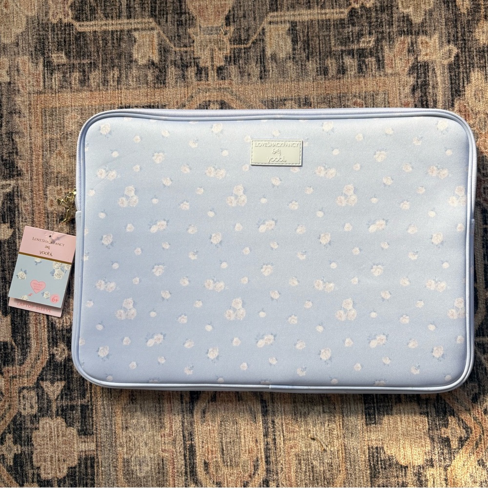 LoveShackFancy Powder Blue Floral Tablet Sleeve